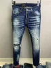 DSQ Men Coolguy Dżinsy Hip Hop Rock Moto Męs Casual Design Rubted Jean Distressed Chude Denim DSQ2 Dżinsy 6116