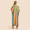 Dameszwemkleding Vrouwen bedekken Saida de Praia Feminino 2023 Beach Swimsuit met set Kaftan zwemjurk zomer Tuniekstreep bedrukt