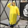 Regnrockar återanvändbara regnrock kvinnor regnkläder män poncho ogenomtränglig eva regnjacka plast mode er huva capa de chuva dropp deli dhla9