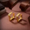 Botiega Square Kolczyki Projektantki Studs Dangle For Woman Gold Splated 18K Vintage Classic Class