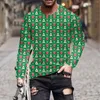 Men's T Shirts Long Sleeve Pullover Men Mens Fashion Casual Cotton Christmas Shirt Pressing Compatible With Machine Large Tall