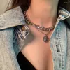 Anhänger Halsketten Todorova Punk Retro Chunky Dicke Porträt Choker Halskette Frauen Männer Hip Hop Vintage Geschnitzte Münze Schmuck