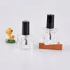 Bouteilles de stockage 8/10 ml Cube vide Bouteille en verre transparent Gel à ongles MaMirror Capuchon noir avec brosse de remplissage Vernis/Colle/Scellage/Huiles de base Emballage