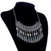 Anhänger Halsketten Mode Böhmischen Maxi Choker Aussage Halskette Schwarz Blau Perle Vintage Collares Collier Tropfen Quaste Frauen Schmuck