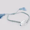 Charm Bracelets Fashion Stainless Steel Tassel Knitted Arrow Heart Bracelet Handmade Beaded Adjustable Stretch Bangles