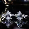 Cluster Rings 10K Au417 White Gold Women Wedding Party Engagement Ring 1 2 3 4 5 Water Drop Pear Moissanite Diamond Elegant Trendy