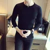 Men's T Shirts Plus Size 4XL-M Autumn Winter Solid Long Sleeve For Men Clothing 2023 Round Collar Slim Fit Casual Tee Shirt Homme Sale