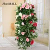 Decorative Flowers & Wreaths 90cm Fake Silk Rose Flower Rattan Wall Hanging Vine Artificial Green Leaves DIY Craft Home Wedding Decoration