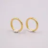 Boucles d'oreilles créoles véritable pur or jaune 18 carats cercle brillant carré environ 1,5 g pour homme femme cadeau