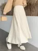 Skirts TIGENA Knitted Long Maxi Skirt Women Fall Winter Casual Solid Thick Warm A Line High Waist Ankle Length Skirt Female Ladies 230223