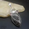 Подвесные ожерелья Hermosa Jewelry Gemstone Natural Ammonite Jasper Amethyst Topaz Silver Color Ожерелье для женщин подарки 20234607