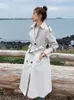 Women's Trench Coats Fashion Double-Breasted Women Trench Coat Long Belted Slim Lady Duster Coat Cloak Female Outerwear Spring Autumn Clothes 230223