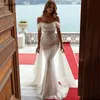 Party Dresses LORIE Sexy Glitter Bodycon Mermaid Evening Off Shoulder Sleeveless Boho Formal Gowns With Shiny Train Prom Dress 230224