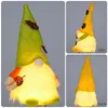 Weihnachtsdekorationen, Herbstzwerg, schwedischer Nisse Tomte, Elfenzwerg, mit LED-Licht, Erntedankfest, Geschenk, Bauernhaus, abgestufte Tablettdekoration