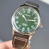 Wristwatches -41MM Mens Watch Miyota8215 Automatic Movement Silver 316L Stainless Steel Case Green Luminous Dial Hands Waterproof