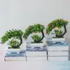 Decorative Flowers Artificial Crescent Small Tree Rosebuds Fake Potted Plant Simulation Bonsai Table Ornaments Home El Garden Decoration