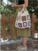 Shopping Bags Colorful crochet boho chic granny square Gran Tote handbag Beige blue market bag Vintage Style Hippie summer beach bag 230223