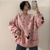 レディースフーディーズスウェットシャツQWEEKスウェットシャツHARAJUKU PULLOVER BFプレッピースタイル