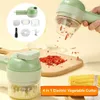 Fruit Vegetable Tools Handheld Electric Cutter Set Wireless Food Processor for Garlic Chili Pepper Onion Ginger Celery Meat with Brus 230224