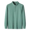 Męska koszulka polo polo Men Men Męskie Męskie Koszulę Polo z długim rękawem Solidny kolor wysokiej jakości długi rękaw męskie Business Casual Polo Shirt 8891 230224