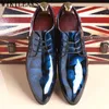 Chaussures habillées bureau hommes motif floral cuir formel luxe mode marié mariage Oxford 3750 230224