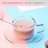 Mugs English Afternoon Tea Mug Latte Cup Set High Borosilicate Heat-resistant Glass With Handle Double Cute Glasses