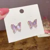 Stud Earrings Fashion Butterfly Earstud Women Crystal Transparent Jewellery Fine Gift