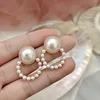 Boucles d'oreilles cercle de perles S925, aiguille en argent, boucles d'oreilles exquises, boucles d'oreilles de tempérament simples et polyvalentes pour femmes, nouvelle version coréenne 2022