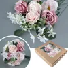 Decoratieve bloemen kunstmatige combinatie doos set voor trouwboeketten centerpieces arrangementen bruids douchetafel decoraties valentijn cadeau