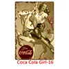 Retro Cola Girl Tin Sign Sexy Girl Metal Poster Sexy Pin Up Girl Vintage Iron Plates Pub Beer Bar Wall Decor Cola Sign Home Decor Man Cave Lady Poster Size 30X20CM w01