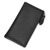 Plånböcker Slim Men's Real Cow Leather Plånbok Unisex Holder Long Cash Clip Coin Purse Man Money Bag Big Phone