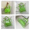 Sacs à bandoulière Sacs à bandoulière transparents Grande capacité Laser Clear Son-Mother Travel Tote 2pcs / set Casual PVC Women Jelly Hand-bag 0224/23