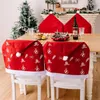 Chair Covers Pack Of 4pcs Dining Room Christmas Hat Back Slipcovers Washable Furniture Protector For Kitchen Home
