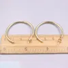 Hoop Earrings Real 18K Yellow Gold 32mm Diameter Big Open Circle Shape Stamp Au750 For Woman