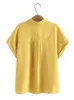 여자 플러스 사이즈 티셔츠 플러스 사이즈 크기 쉬폰 블라우스 여성 의류 폴리 에스테르 솔리드 드롭 어깨 패션 여름 짧은 슬리브 탑 230224