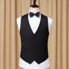 Men's Vests Mens Waistcoat Single-breasted Slim Fitted Suit Business Clothing For Men Groomman Wedding Black Grey Jacket