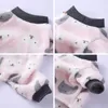 Psa odzieżowa miękka wygodna urocza piżama dla małych średnich psów urocze różnorodne kolorowe szczeniaki jesienne zimowe kostium