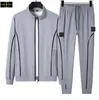 A2 Spring and Autumn Men's Tracksuits Stone Fashion Classic Island Jacket Solid Casual Sports Suit Is Land Men's Two Piece Hooded Zipper Top Pants Mm5