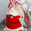 Gift Wrap Christmas Bag Drawstring Packaging Candy Cookie Nougat Packing Bags For Home Santa Presents Decorations