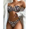 Kobiety stroje kąpielowe Ruuhee Bikini Kobiet kostium kąpielowy 2023 Lampart Brazylijski zestaw Push Up Kąpiec Kobieta Summer Beach Wear Biquini 230224