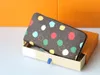 Yayoi Kusama Multicolor Dot Wallet Designer Coin Card Holders Purse Högkvalitativ Sarah Key Pouch Leather -kuvert Plånböcker Kreditkortshållare M81864/M81980