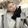 Gants de sport femmes hiver écran tactile femme daim fourrure chaud doigt complet dame sport de plein air conduite