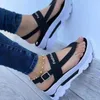 Сандалии Bkqu Women Sandals 2022 Летние сандалии с каблуками на платформе Chaussure Femme Buckle Besbent