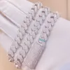 تمرير اختبار Diamond 10mm عرض صف مكون من صف 925 Sterling Silver VVS Moissanite Cupan chain