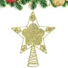 Christmas Decorations Tree Topper Star Rustic Iron Hollowed Pentagram For Indoor Office Ornaments