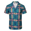 2023 NEW MENS SHIRTS PRAIRIE GREEN PRINT UNISEX 느슨한 영국 실크 셔츠 짧은 슬리브 디자이너 티 여성 느슨한 여름 해변 탑