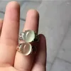 Küme halkaları doğal prehnite halka doğal gerçek 925 sterling gümüş mücevher boyutu 10 12mm