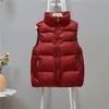 Femmes gilet manteaux designer femmes jeans gilet pour femmes sans manches col montant fermeture éclair courte polyester outwear manteaux duvet de canard blanc contraste couleur mode