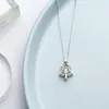 Chains IOGOU Fashion Sparkling S925 Sterling Silver Pendant Christmas Tree Necklaces For Women Girls Party Gifts Jewelry