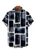 Camisas casuais masculas 5xl Hawaiian Mens Shirt colorido listrado camisa camisa curta para homens camiseta casual de grande porte